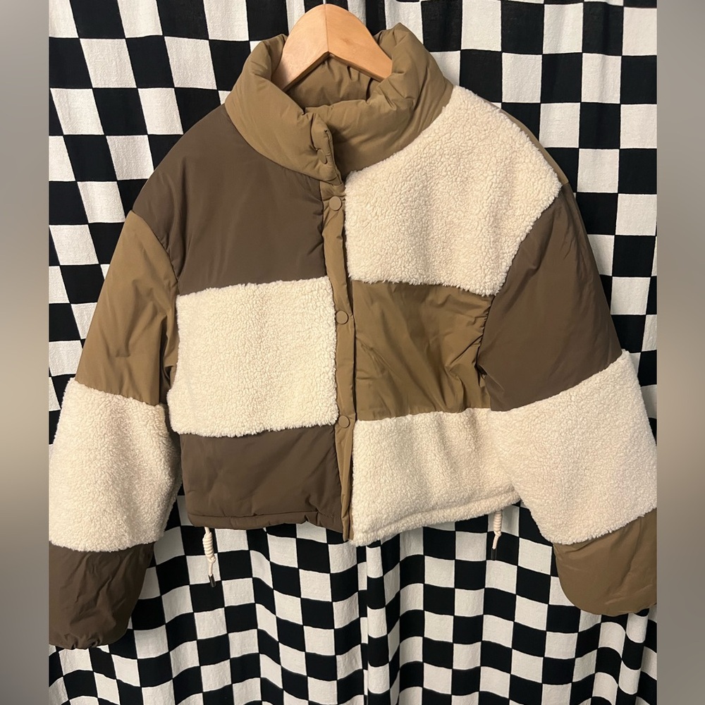 Elodie Colorblock Patchwork Puffer Jacket - image 2